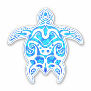 Coola Blue Tribal Turtle Klistermärken