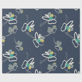 Coola Blue Vår Blommönster Presentpapper