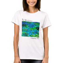 Coola Blue Vatten Lilypad Painting Art T-Shirt