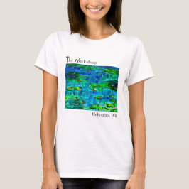Coola Blue Vatten Lilypad Painting Art T-Shirt
