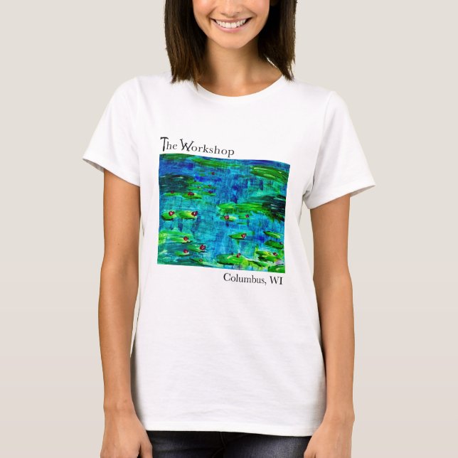 Coola Blue Vatten Lilypad Painting Art T-Shirt (Framsida)