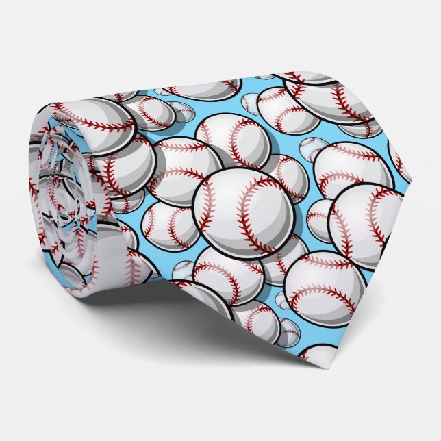 coola Blue White Baseball sport älskare Slips (Rullad)