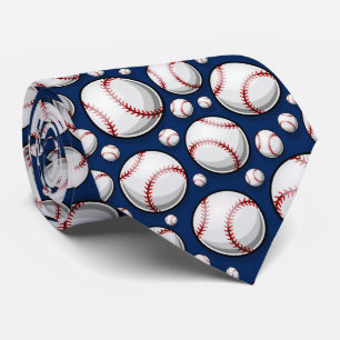 coola Blue White Baseball sport älskare Slips