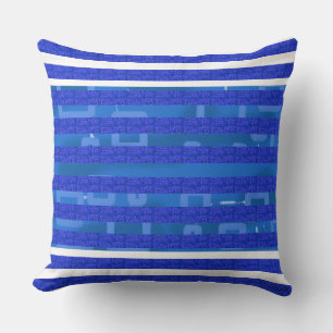 Coola Blue White Geometric Linjer Kudde