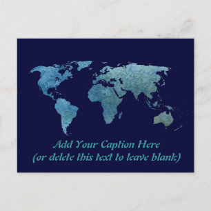 Coola Blue World Map Vykort