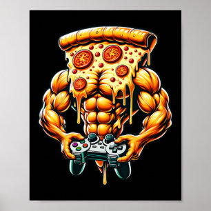Coola Bodybuilding Gamer Pizza Present Poster