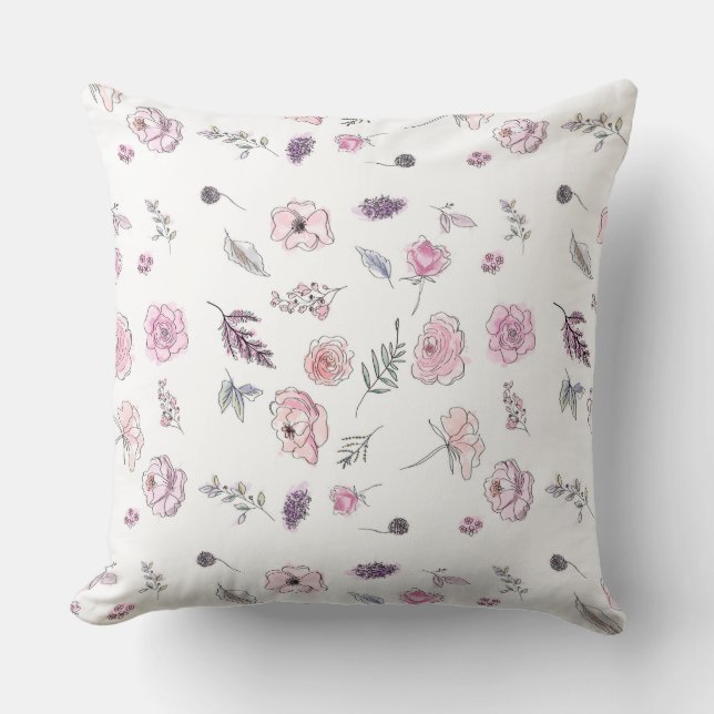 Coola Bohemian Chic Blommigt Boho Girl Rosa Kudde (Framsida)