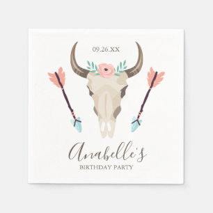 Coola Boho Cow Skull Party favors Pappersservett
