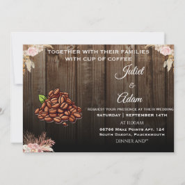 Coola boho, modern elegant Coffee Bröllop Inbjudningar