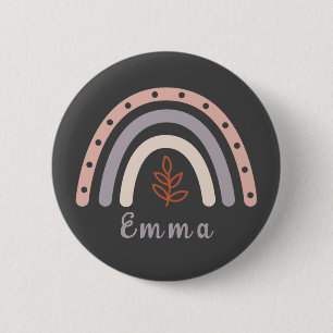 Coola Boho Rainbow med Personlig Namn Knapp