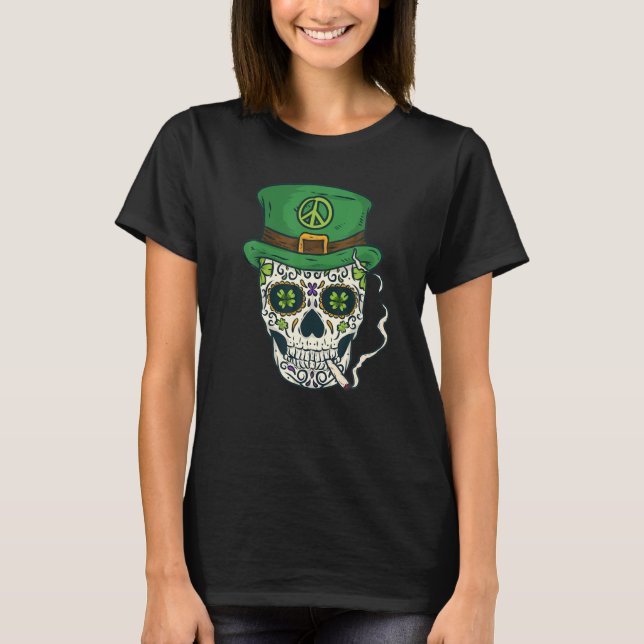 Coola Boho Sugar Skull Day of the dead Saint T Shirt (Framsida)