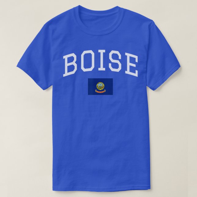 Coola Boise Text Idaho Statlig flagga T Shirt (Design framsida)