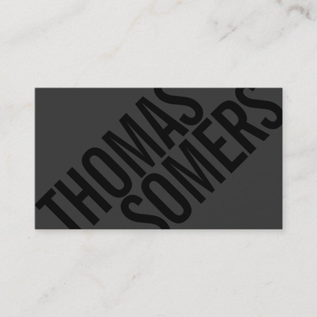 Coola BOLD Black på BLack Typografi - unik modern Visitkort (Framsida)