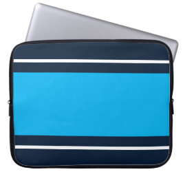 Coola Bold Nautical Navy Himlar Blue Tävla Rand Laptop Fodral