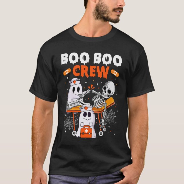 Coola Boo Crew Ghost Doktor Sjukvårdare Nurse Hal T Shirt (Framsida)