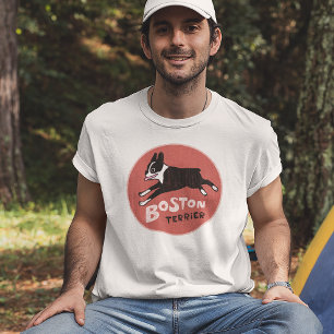 Coola Boston Terrier Vintage Stil Cute Pet Hund T-shirt