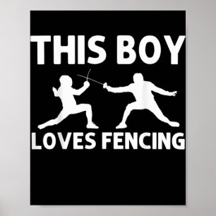 Coola-bötesgåva för boys Kids Fencer Sport Epee Poster