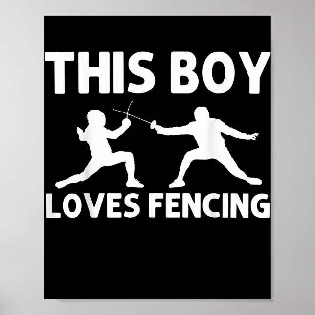 Coola-bötesgåva för boys Kids Fencer Sport Epee Poster (Framsidan)