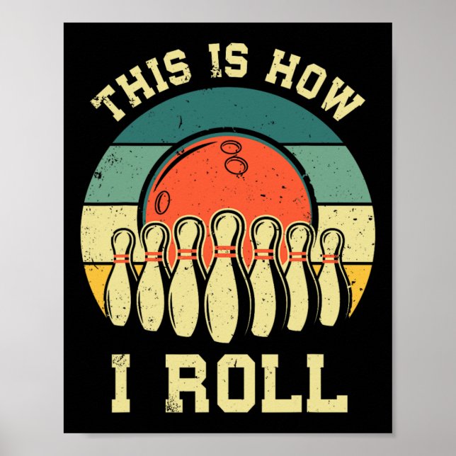 Coola Bowling Art För manar kvinnor Bowlareare Tra Poster (Framsidan)