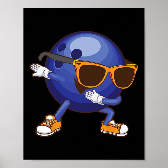 Coola Bowling Art För manar Women Boys Kid Bowling Poster (Framsidan)