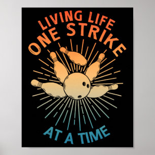 Coola Bowling Art För manar Women Kids Strejka Tea Poster