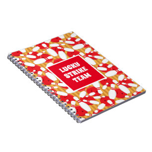 Coola Bowling Balls och Stift Strejkas League Team Anteckningsbok