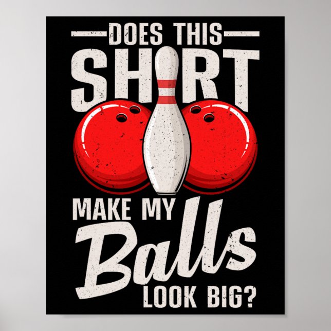 Coola Bowling Design För manar Kvinnor Bowling Ll  Poster (Framsidan)