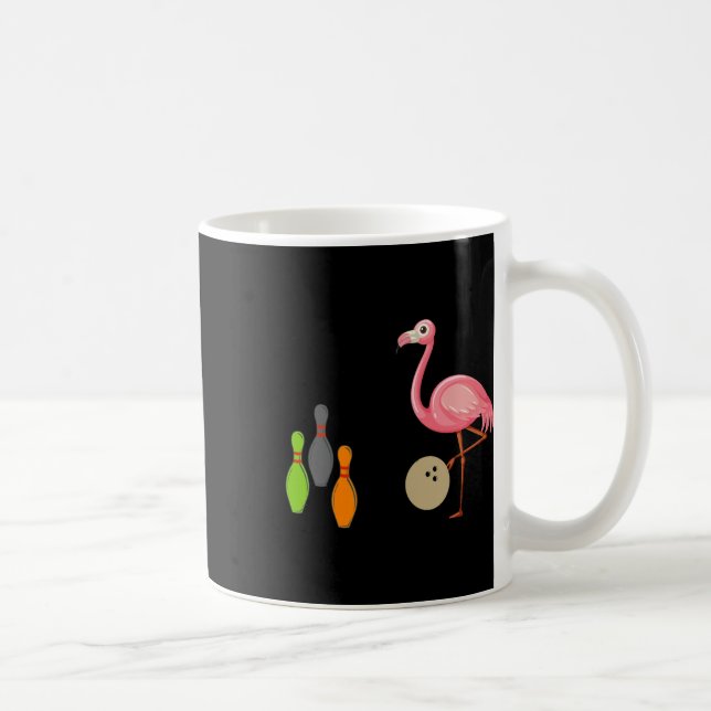 Coola Bowling Flamingo Funny Shorebird Älskare Pla Kaffemugg (Höger)
