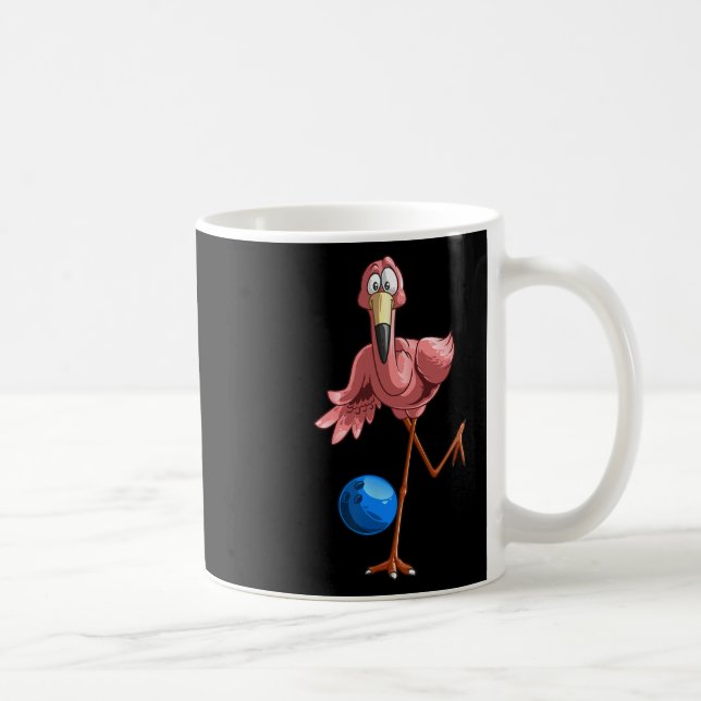 Coola Bowling Flamingo Funny Shorebird Älskare Pla Kaffemugg (Höger)