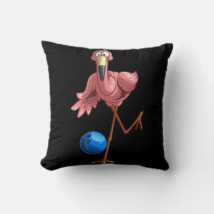 Coola Bowling Flamingo Roligt Shorebird Älskare Pl Kudde