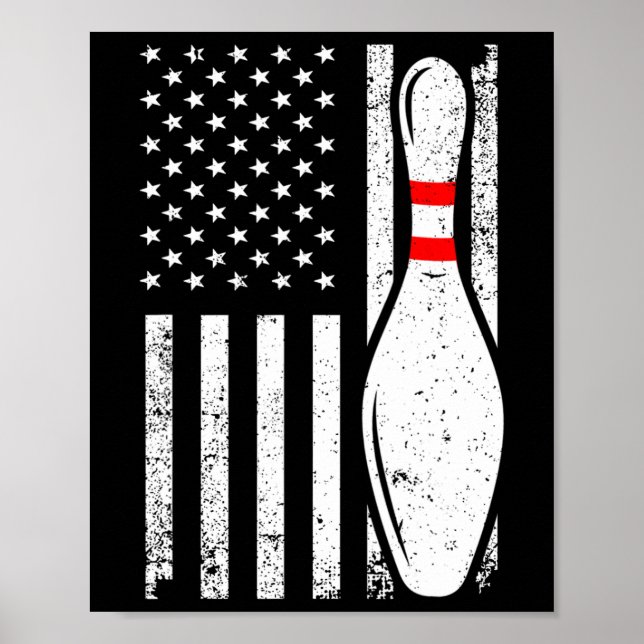 Coola Bowling För manar Kvinnor Bowlareare Bröstni Poster (Framsidan)