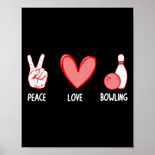Coola Bowling För manar kvinnor Bowlareare målidro Poster (Framsidan)