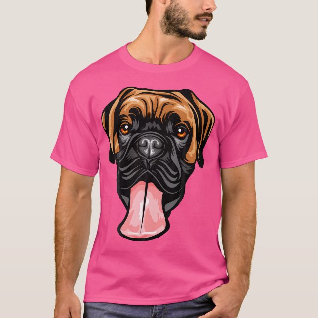 Coola Boxer Hund Ansikte T Shirt (Framsida)