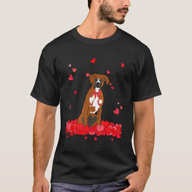 Coola Boxer Valentines day Hund T Shirt (Framsida)