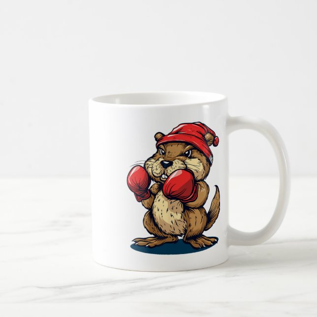 Coola Boxing Beaver med handskar för ett ursparnin Kaffemugg (Höger)