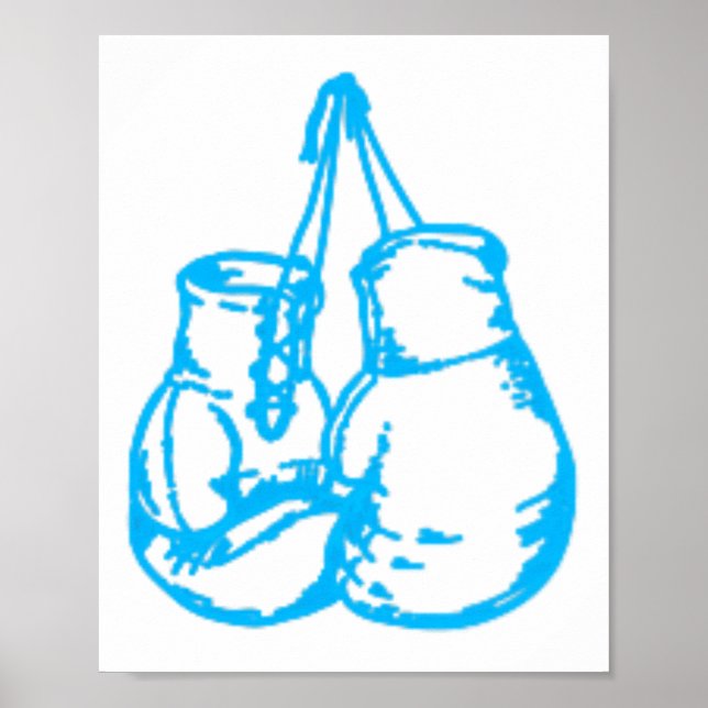 Coola Boxing Blue Sign med handskar Poster (Framsidan)