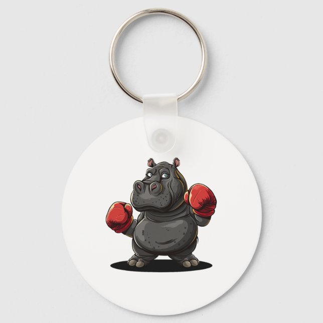 Coola Boxing Idrottsman Costume for Hippo and Anim Nyckelring (Framsida)