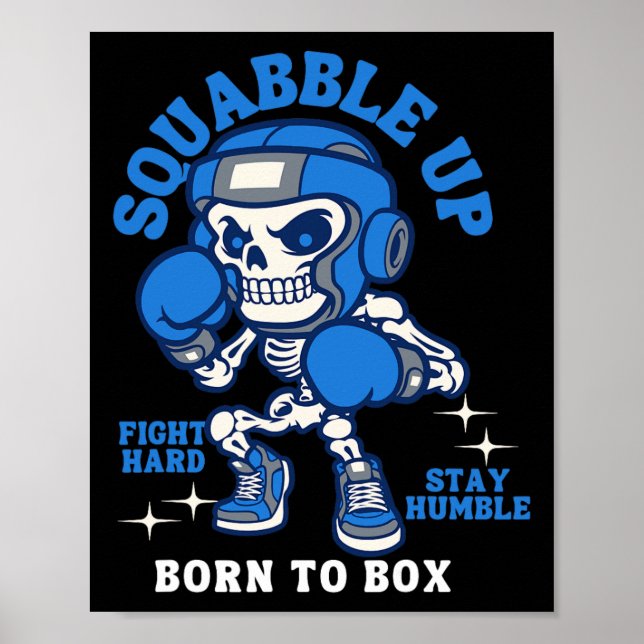 Coola Boxing Sketelton Gym Sparing Squabble Up Poster (Framsidan)