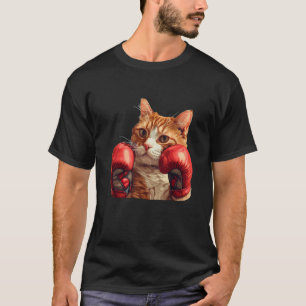 Coola boxning av kattdräkt med boxningshandskar t shirt