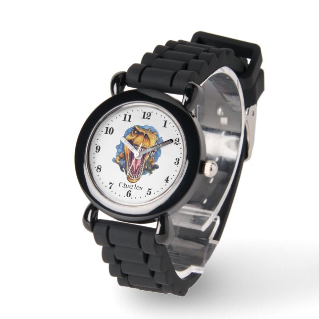 Coola boys dinosaur add namn armbandsur (Vinkel)