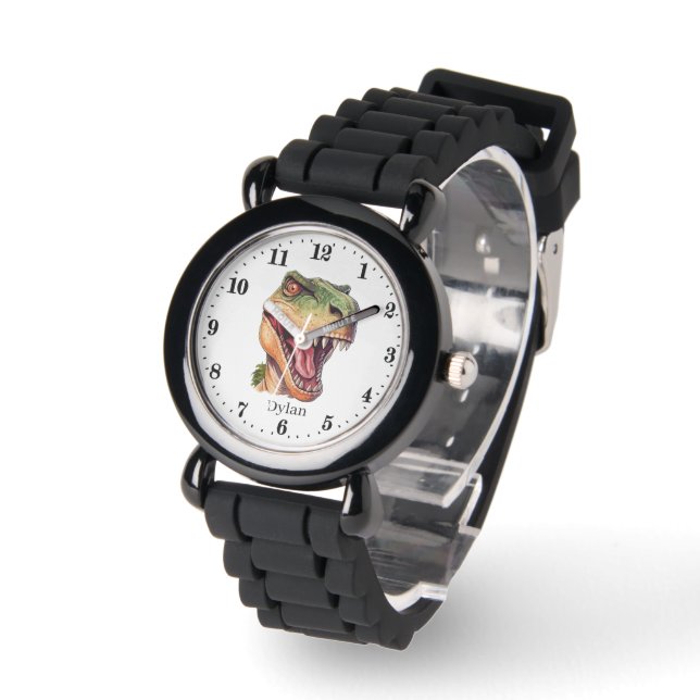 Coola boys dinosaur add namn armbandsur (Vinkel)