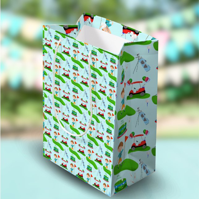 Coola Boy's Golfing Thmet Födelsedagsfest (Great Cool Boy Golf Bag as a gift bag for a fun golf themed birthday party!)