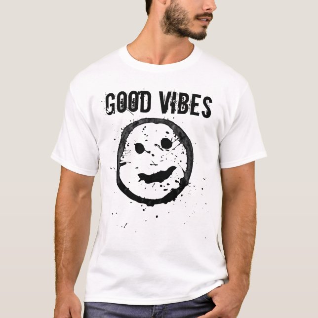 Coola Bra Vibes Anpassningsbar Smile ansikte T Shirt (Framsida)