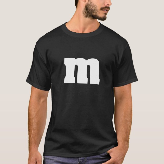 Coola Brev M Illustration-grafik för Alphabet T Shirt (Framsida)