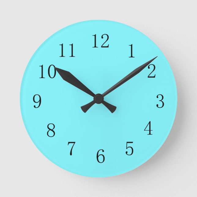Coola Bright Electrical Blue Färg Kitchen Clock Rund Klocka (Framsida)