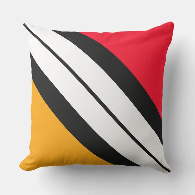 Coola Bright Red Gult White Black Tävla Rand Kudde (Framsida)