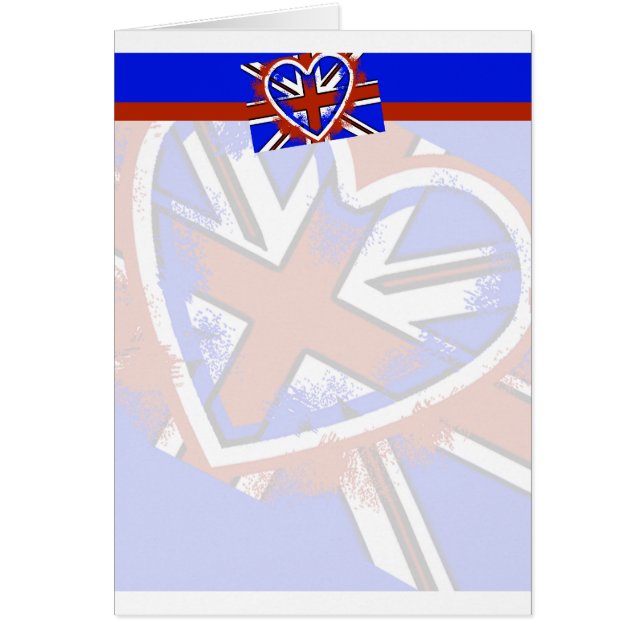 Coola British Flagga Heart Design Hälsningskort (Framsidan)