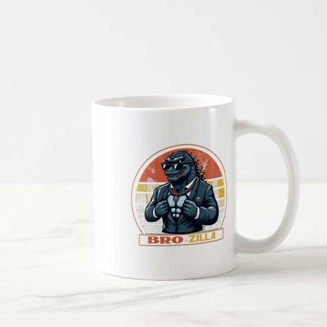 Coola Bro Brozilla Stark Bror Saurus Familj Mat Kaffemugg (Höger)