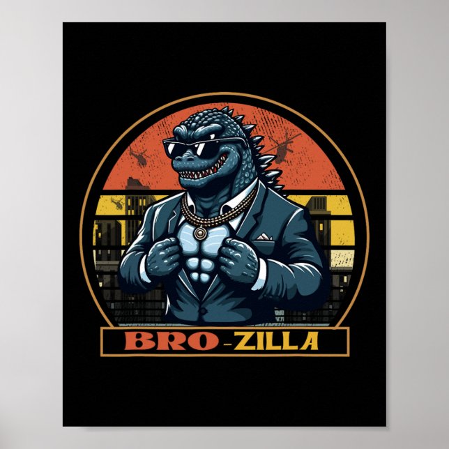 Coola Bro Brozilla Strong Brother Saurus Familjema Poster (Framsidan)