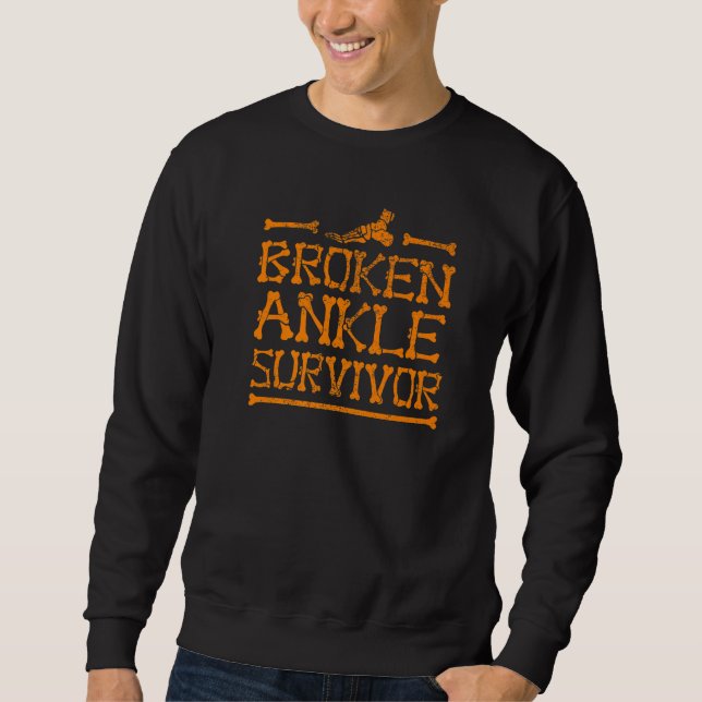 Coola Broken Ankle Survivor Fractured Bone Patient Lång Ärmad Tröja (Framsida)